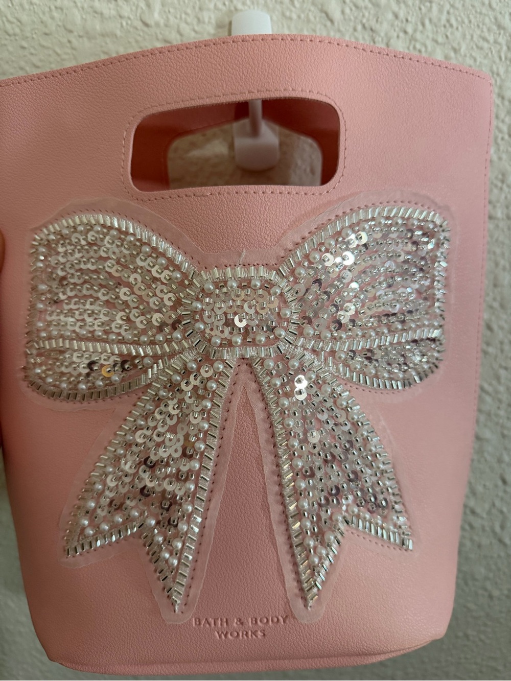 Bath & Body Works Pink Sequin Bow Bag